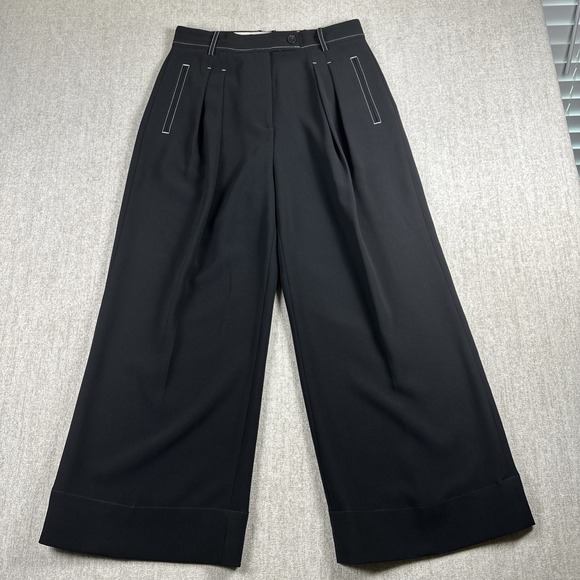 MM.LaFleur Pants - M.M.LaFleur Black Wide Leg Dress Pants Women's Size 6 Cropped Tailored Workwear